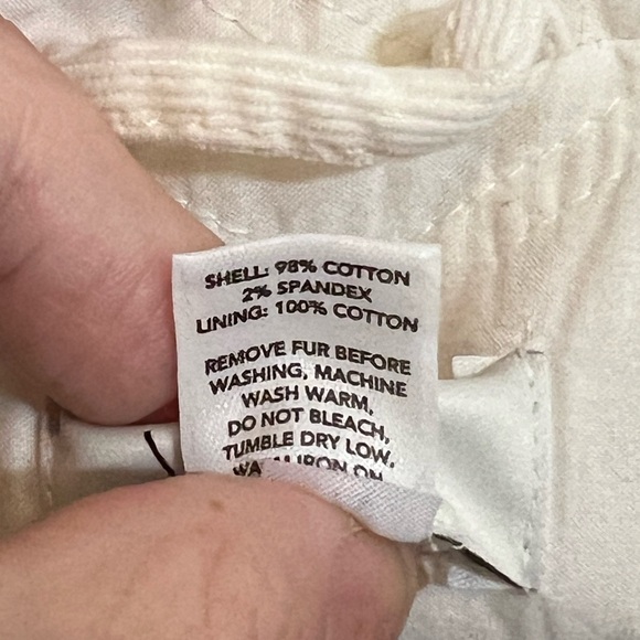 LOFT Cream Corduroy Hooded Vest w Detachable Faux Fur Trim | Size Small - Picture 5 of 9